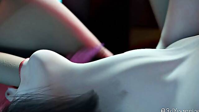Extreme Deepthroat in Hentai Nexus 3: Busty Brunette Neon Dreams