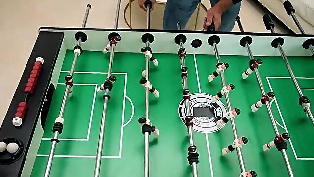 Foosball and fucking with a curvy hottie in POV