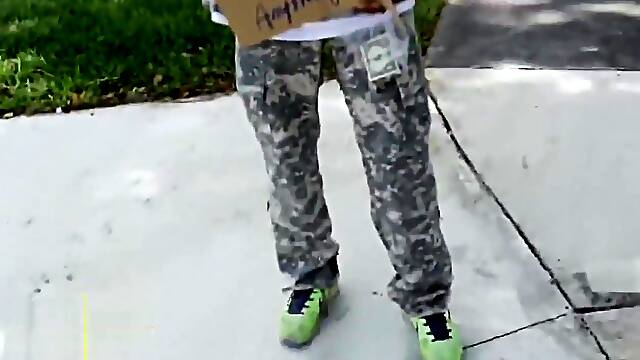 USA soldier in uniform slamming hard two busty police officers with big tits