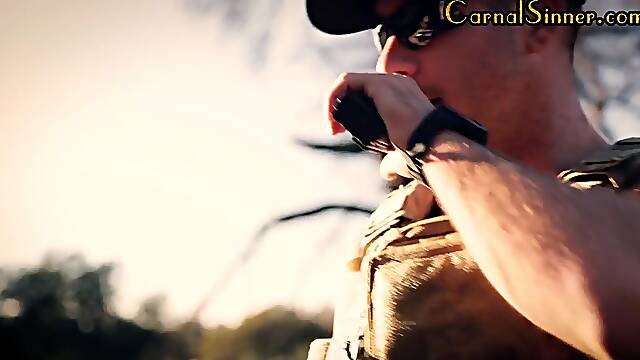 Busty big boobed MILF gets banged by military man after BJ