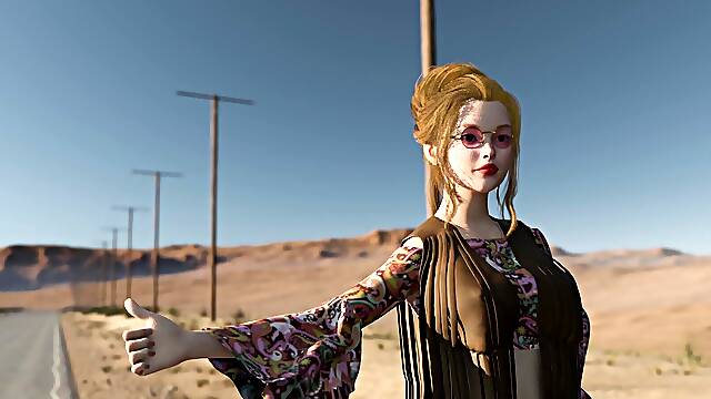 Psychedelic sex! Desert Hitchhiker Meets a Free-Spirit Surfer on the Road to the Ocean