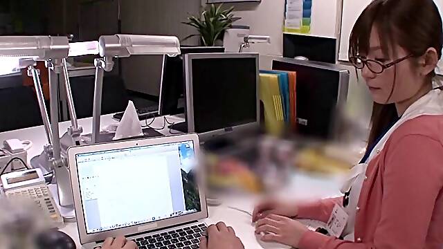 Sexy office girl Rina Ishihara gives you a POV blowjob