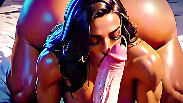 Black MILFs Worship BIG White Cocks — bi-racial ASMR dream (4K AI Generated Animation)